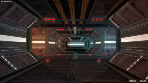 A hallway inside a station in Miner Wars 2081.