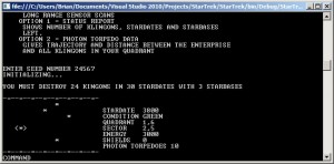 Starting a game of Star Trek Starting a game of Star Trek